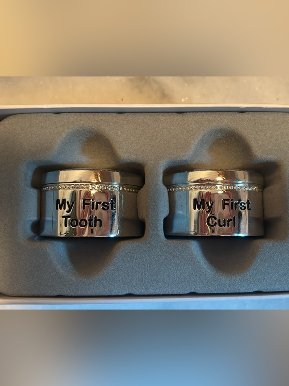 Things Remembered Silver 'My First Tooth' & 'My First Curl' Keepsake Set